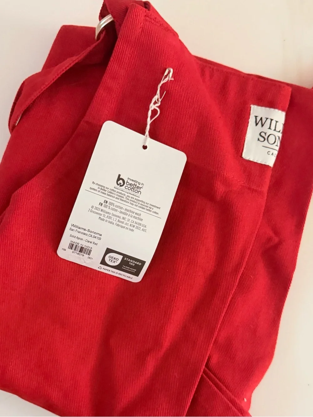 Williams Sonoma Adult Cotton Apron BRAND NEW WITH TAGS perfect gift